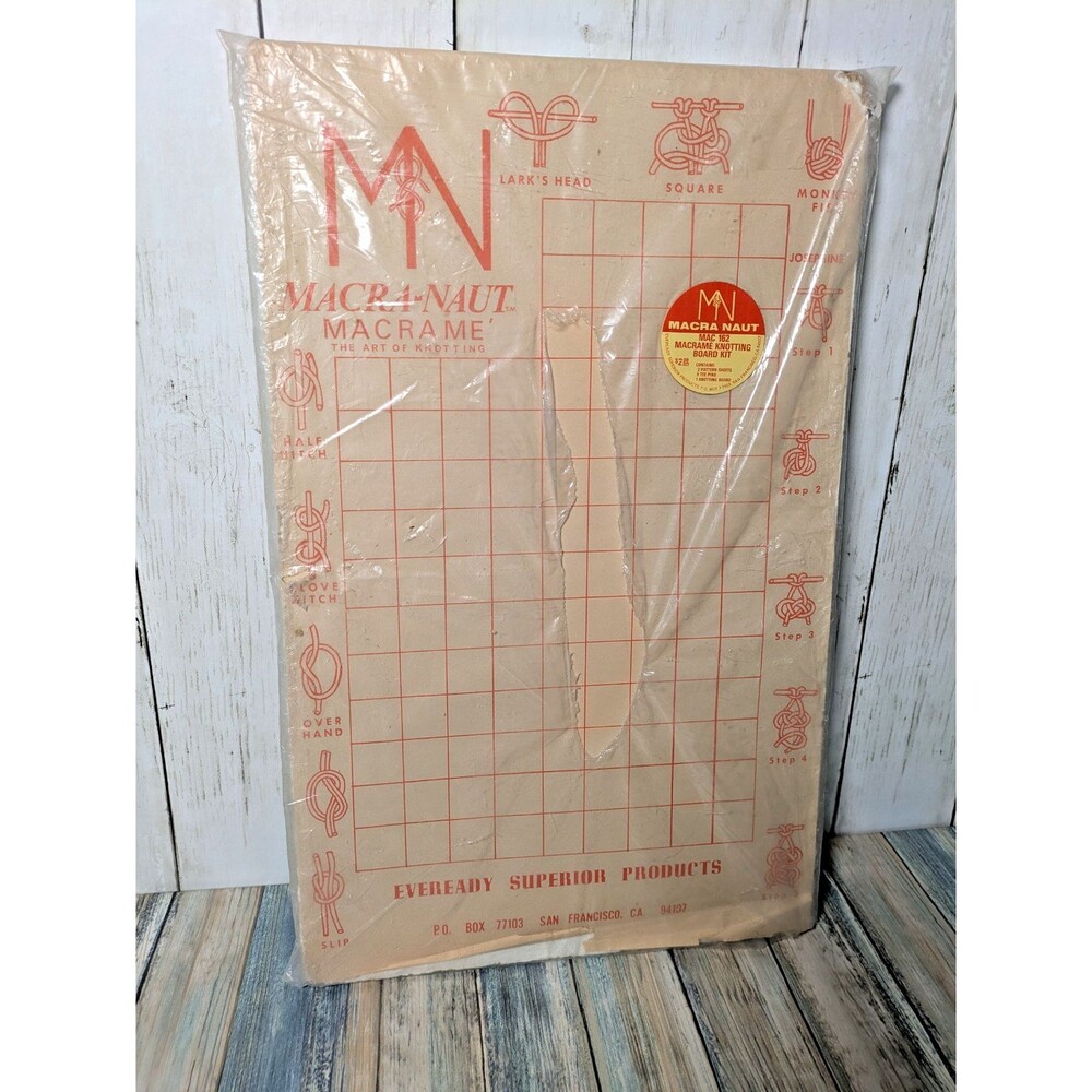 Vintage MACRA-NAUT Macrame Board 19x12 The Art of Knotting Step By Step 70s